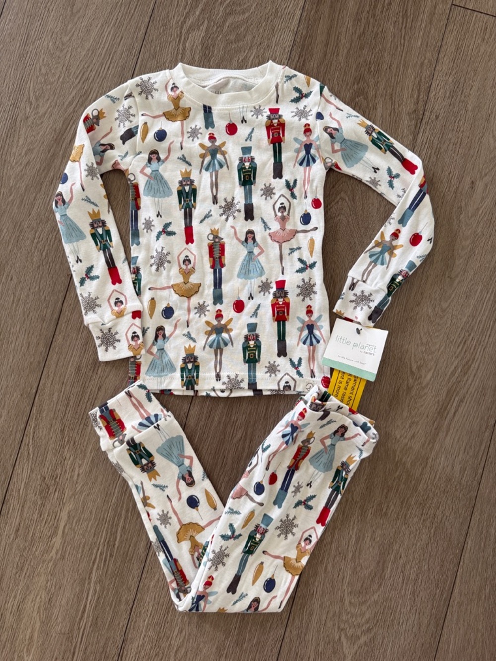 Little Planet Nutcracker & Ballerina Kids Pajama Set holiday NWT 3T organic